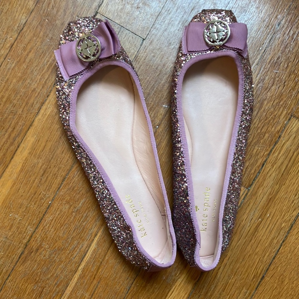 Kate spade pink glitter flats.